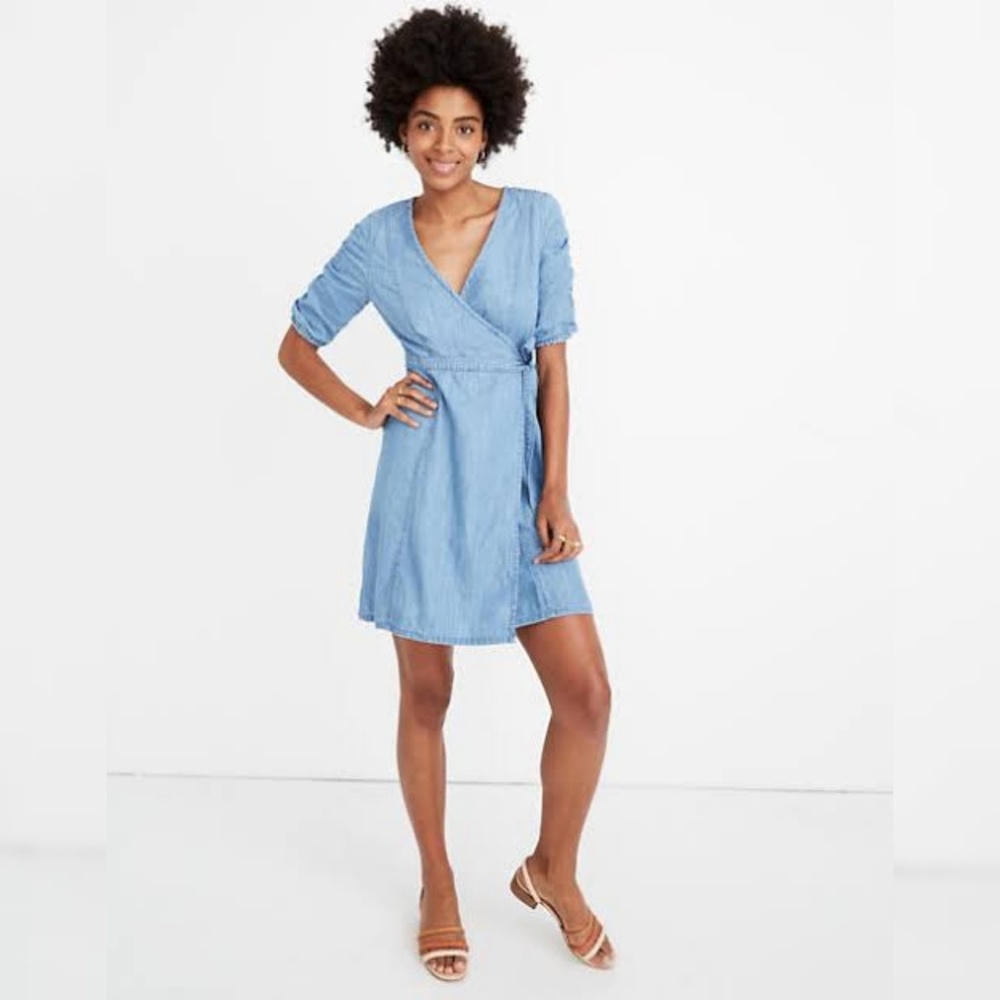 Madewell denim wrap dress